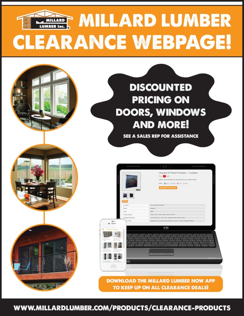Clearance Products Webpage - More Than Lumber. Millard Lumber